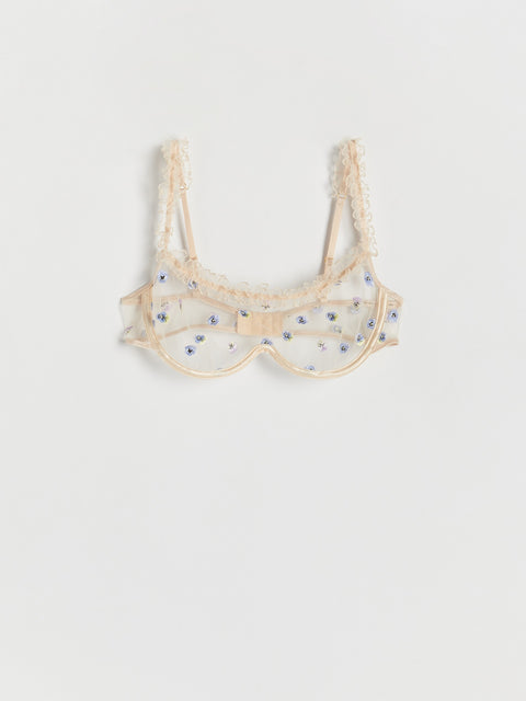 Reserved Women's Beige Bra Decorated With Embroidery | Reserved In Lebanon