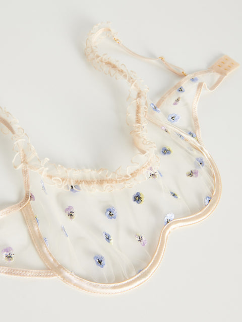 Reserved Women's Beige Bra Decorated With Embroidery | Reserved In Lebanon