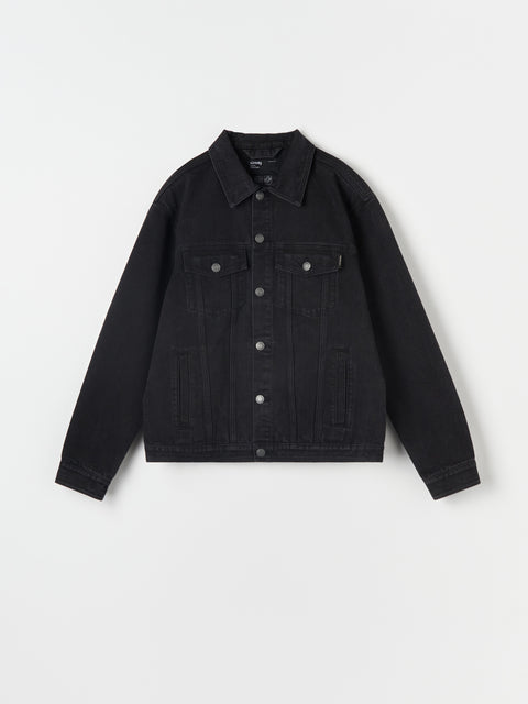 Sinsay Men's Black Denim Jacket With Classic Collar | Sinsay In Lebanon