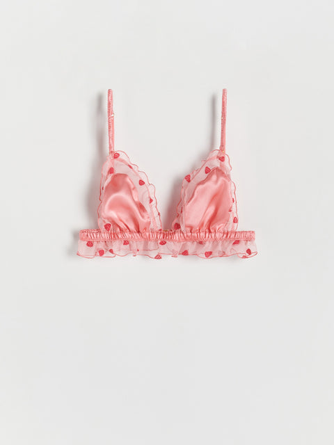 Reserved Women's Pink High Silk Bra | Reserved In Lebanon