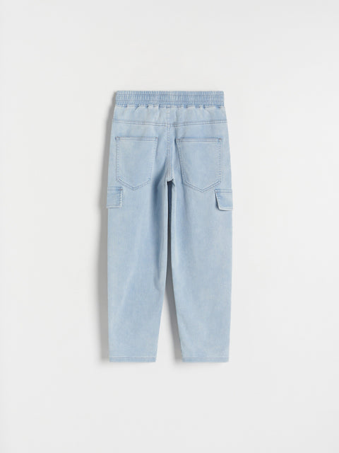 Light blue pants on a white background