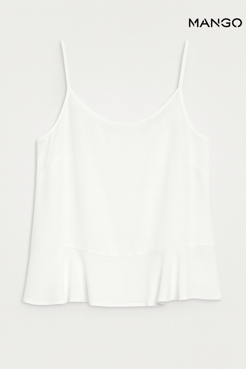 Mango Women's White Sleeveless Blouse| Mango in Lebanon
