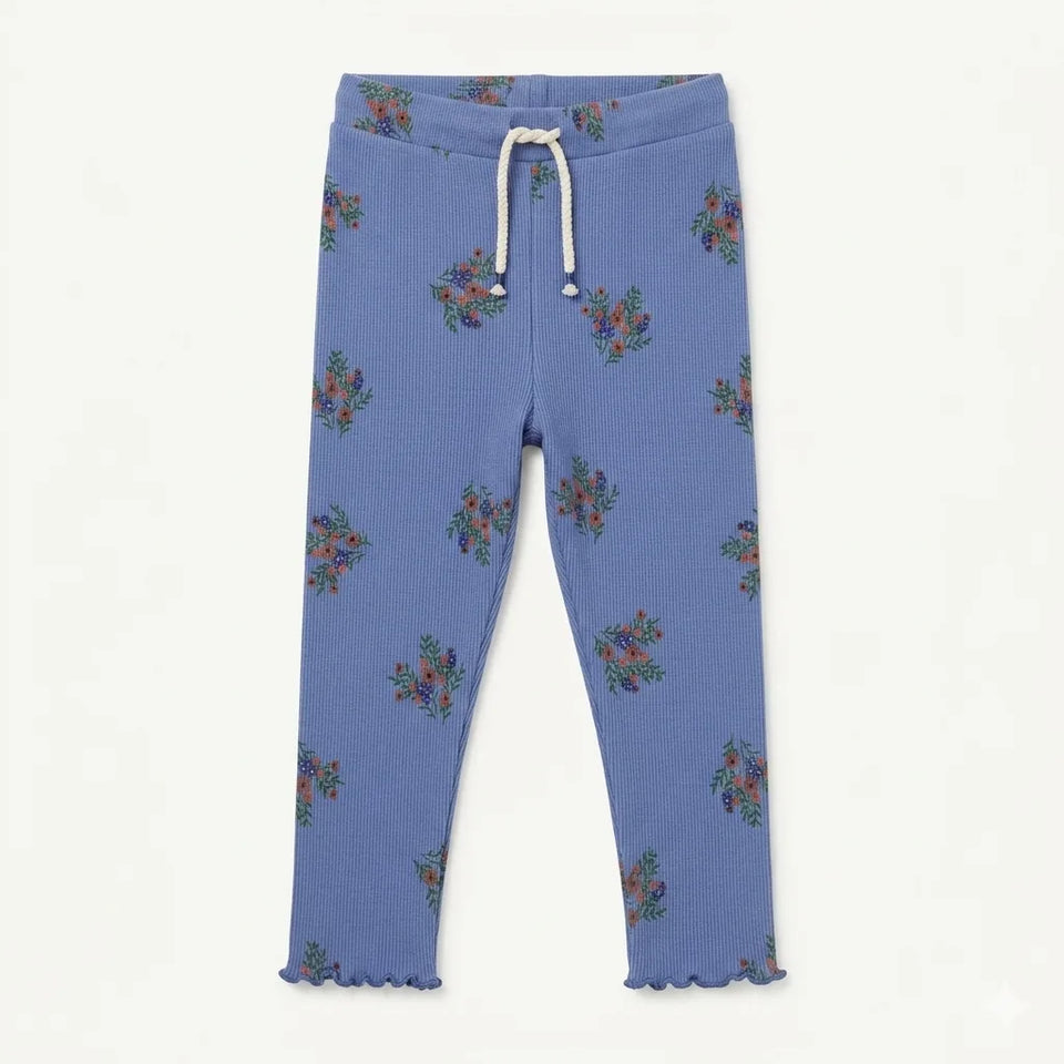 Zara Baby Girl's Light Blue Floral Leggings | Zara In Lebanon