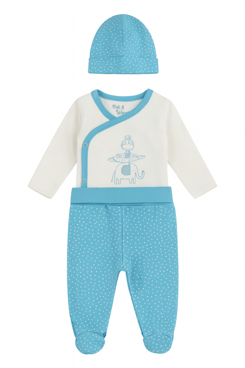 Boboli Baby Boy's White/Blue Set| Boboli in Lebanon