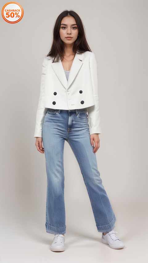 Vero Moda Women's White Short Blazer |Vero Moda in Lebanon