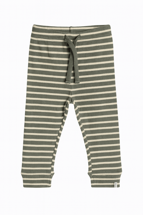 POMPdeLUX Baby Dusty Green Striped Trouser | POMPdeLUX in Lebanon