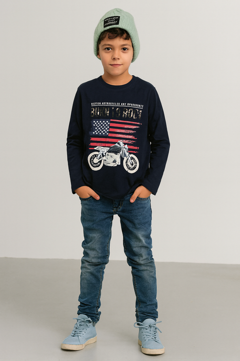 Terranova Boy's Navy Long-Sleeve Blouse | Terranova in Lebanon