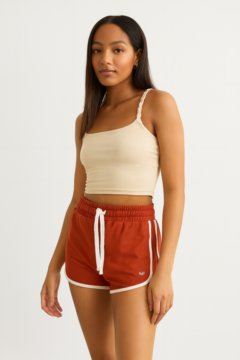 Forever 21 Women's Rust Mid Rise Biker Short | Forever 21 In Lebanon
