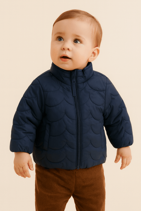 POMPdeLUX Baby Boy's Dark Blue Zippered Jacket |POMPdeLUX in Lebanon