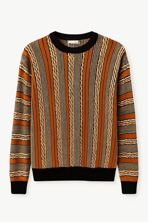 Rebel Men's Multicolor Knitted Crew Neck Sweatshirt | Rebel In Lebanon
