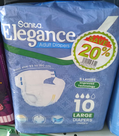 Sanita Elegance Adult Diapers Large 10 (Save 20%) | Sanita In Lebanon