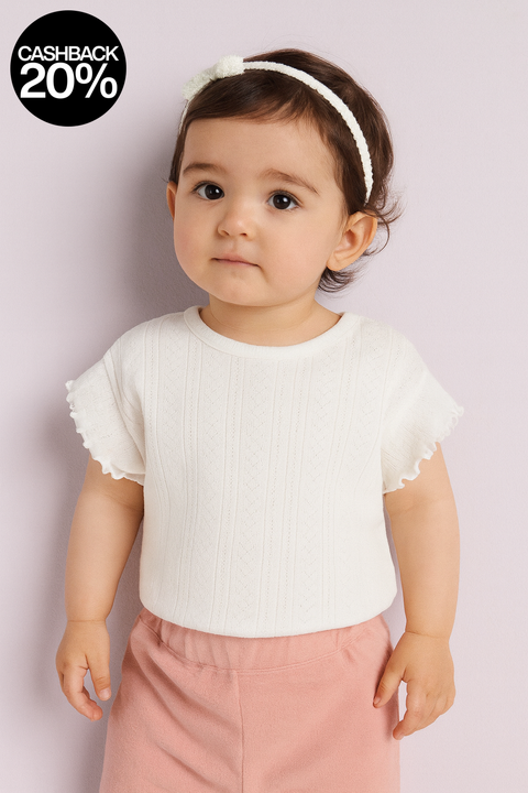 Reserved Baby Girl's White Patterned Blouse | Reserved In Lebanon