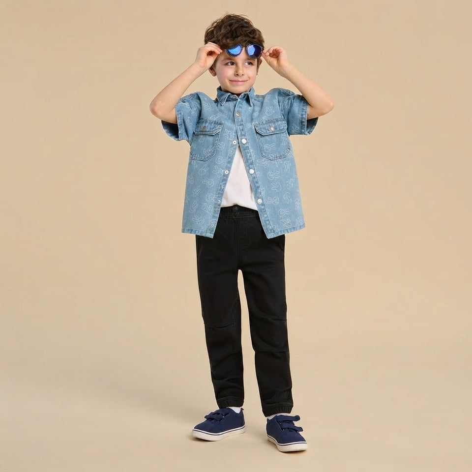 Sinsay Boy's Black Relaxed-Fit Cargo Pants