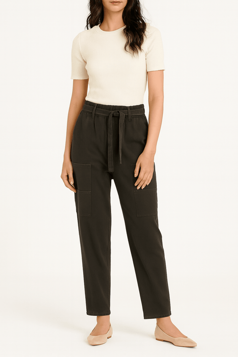 Forever 21 Women's Black Belted Cargo Pant | Forever 21 In Lebanon