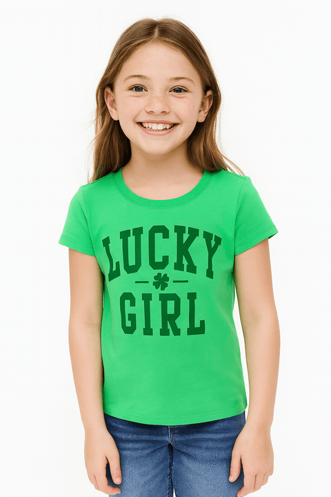 The Children's Place Girl's Green T-Shirt AMZ42