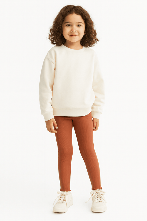 POMPdeLUX Girl's Coral Stripped Leggings | POMPdeLUX in Lebanon