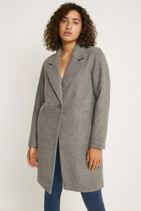 Topshop Women's Gray Coat ANF2232