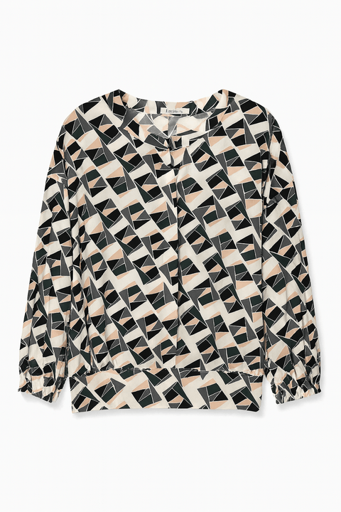 Hailys Women's Multicolor Geometric Print Long Sleeve Blouse |Hailys In Lebanon