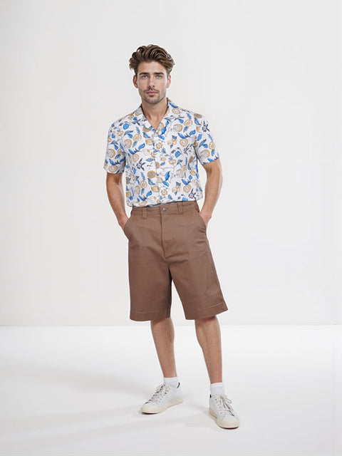Celio Men's Brown Cotton Regular Fit Shorts |Celio In Lebanon