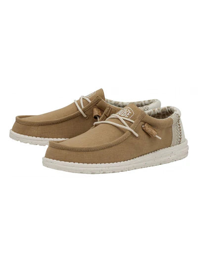 Hey Dude Men's Beige Wally Break Linen Moccasin | Hey Dude In Lebanon