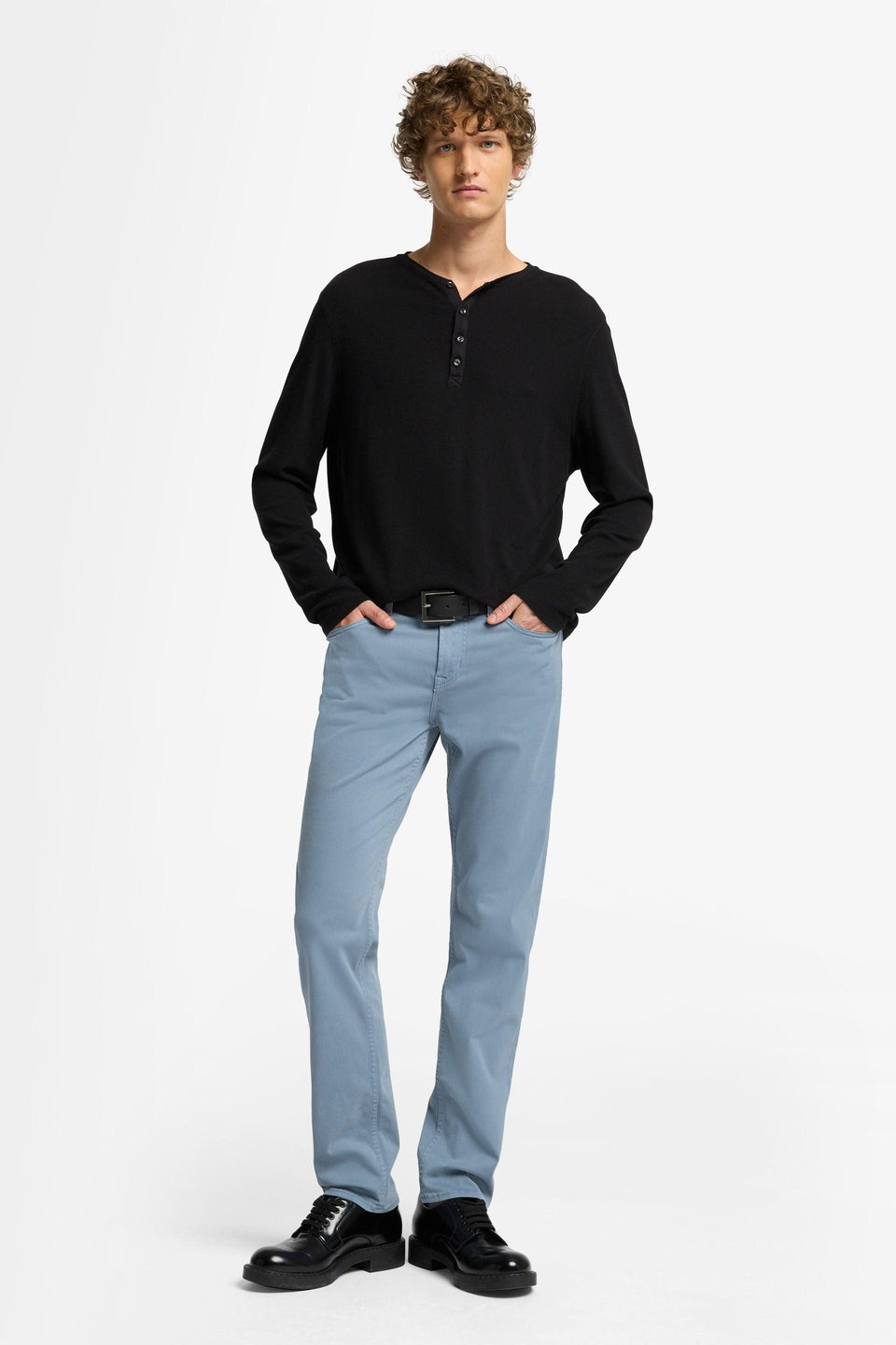 7 for all mankind Men's Dusty Blue Slimmy Stretch Sateen Sleepy Pants | 7 for all mankind In Lebanon
