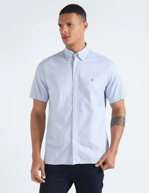 Tommy Hilfiger Men's Blue & White 1985 Oxford Gingham Shirt | Tommy Hilfiger In Lebanon