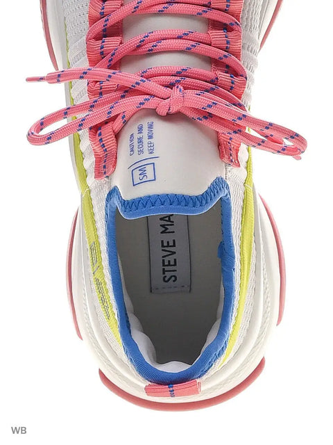 Steve Madden Women's White & Pink Mac Sneakers | Steve Madden In Lebanon