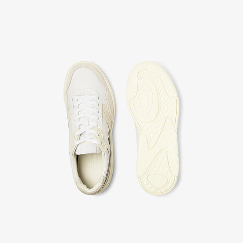 Lacoste Men's White & Beige Game Advance Luxe Leather Sneakers | Lacoste In Lebanon