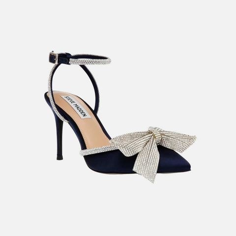 Steve Madden Women's Navy Satin Luminoso Sandals | Steve Madden In Lebanon
