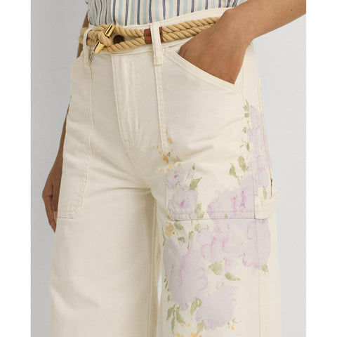 Lauren Ralph Lauren Women's Creme Printed High-Rise Wide Mascarpone Jeans | Lauren Ralph Lauren In Lebanon