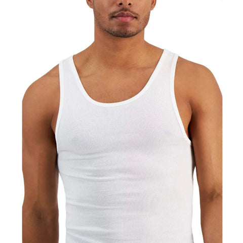 Alfani Men's White 4-Pk Crewneck Cotton Undershirts | Alfani In Lebanon