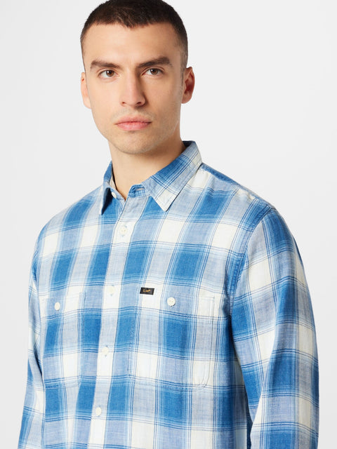 Lee Men's Blue & White Checkered Herr Worker Shirt | Lee In Lebanon