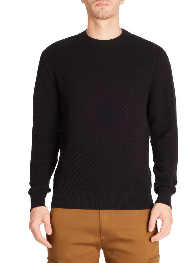 Celio Men's Black Crew Neck Lenzo Sweaters | Celio In Lebanon