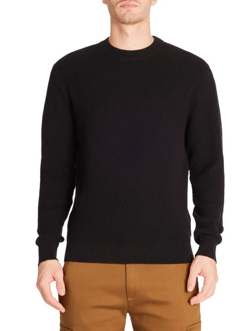 Celio Men's Black Crew Neck Lenzo Sweaters | Celio In Lebanon