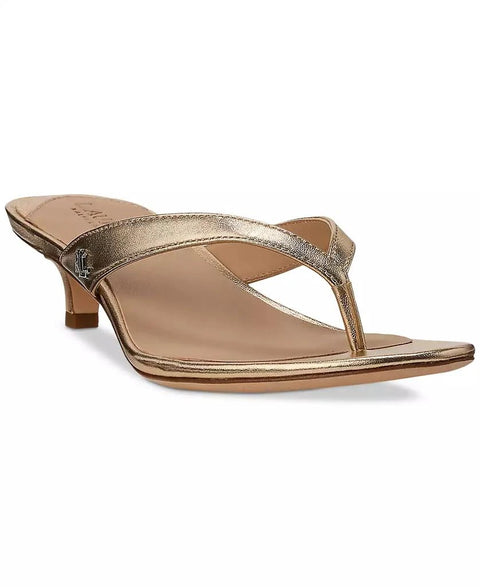 Lauren Ralph Lauren Women's Gold Francesa Thong Dress Sandals | Lauren Ralph Lauren In Lebanon