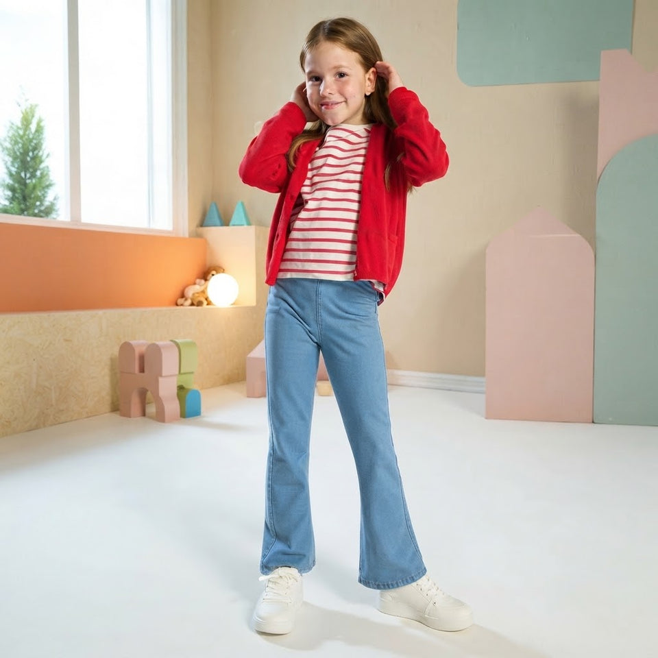 Sinsay Girl's Blue Wide leg Flare Pant
