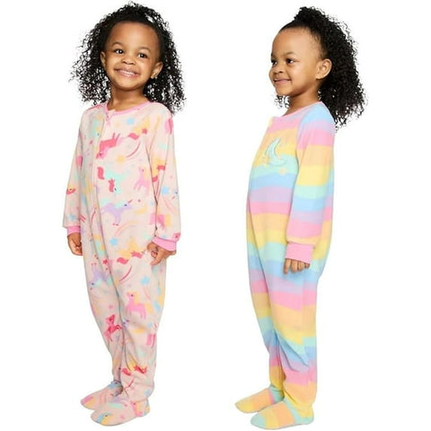 Kids Headquarters Baby Girl's Pink Unicorn 2-pack Footed Blanket Sleeper Overalls |Kids Headquarters In Lebanon