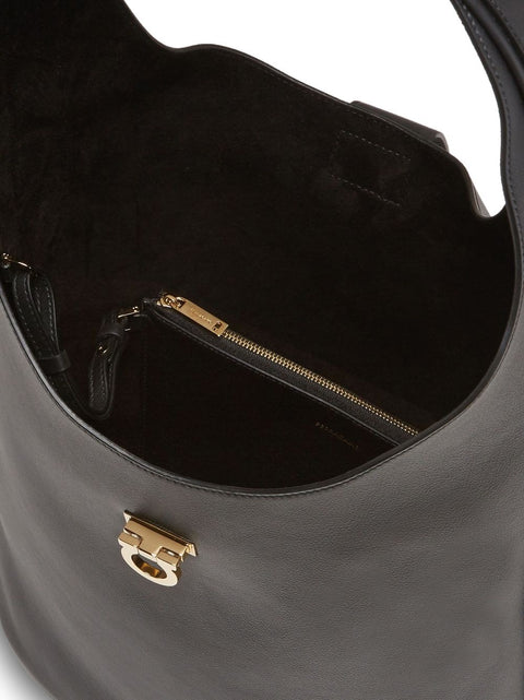 Ferragamo Women's Black Leather Bag Shoulder Bag (L) | Ferragamo In Lebanon