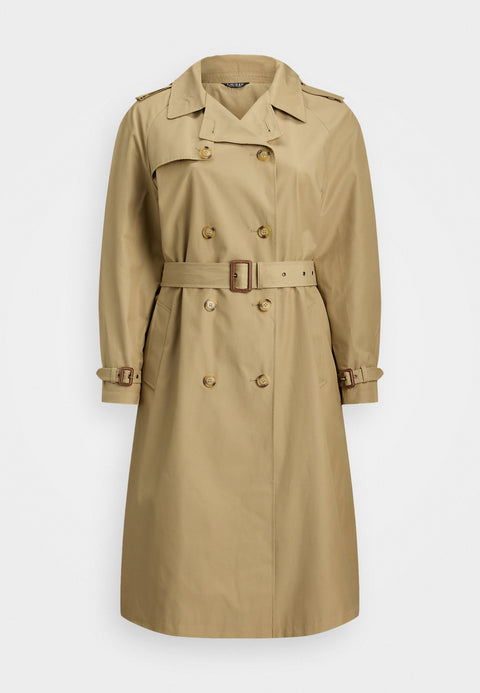 Lauren Ralph Lauren Women's Tan Double Breasted Belted Trench Coat |Lauren Ralph Lauren In Lebanon