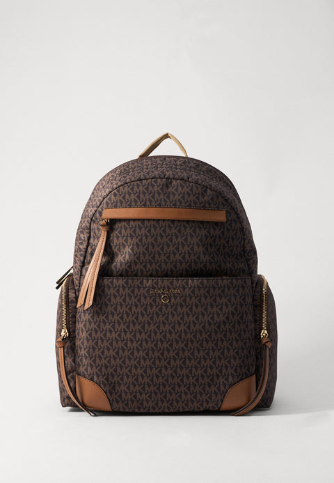 Michael Kors Women's Brown Prescott Large Signature Logo Print Woven Backpack | Michael Kors In Lebanon