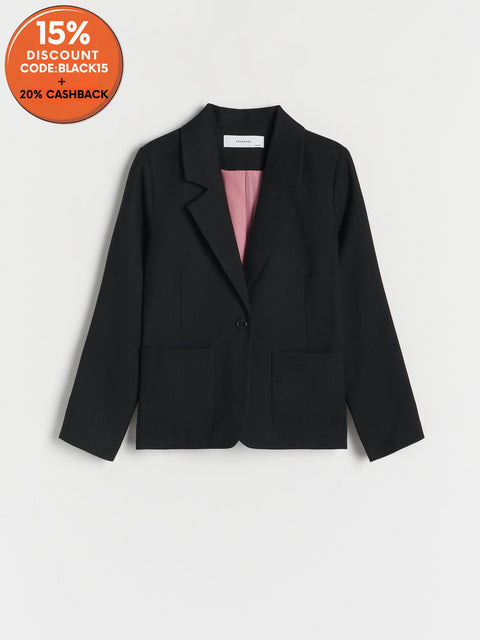 Black blazer on a white background