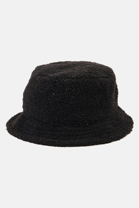 Steve Madden Women's Black Sherpa Bucket Hat with Satin Lining and Embroidered Logo |Steve Madden In Lebanon