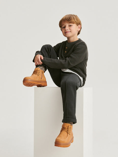 Reserved Boy's Camel Insulated High Ankle Boots | Reserved In Lebanon