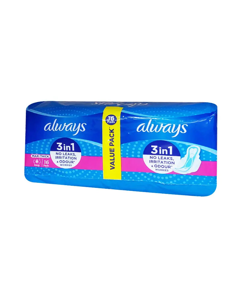 Always 3 in 1 Maxi Thick Long16 pads | Always In Lebanon