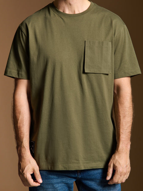 Sinsay Men's Olive Green Chest Pockets T-Shirt | Sinsay In Lebanon