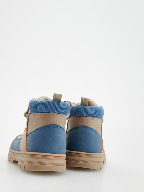 Reserved Baby Boy's Brown & Blue Faux Leather Boots | Reserved In Lebanon