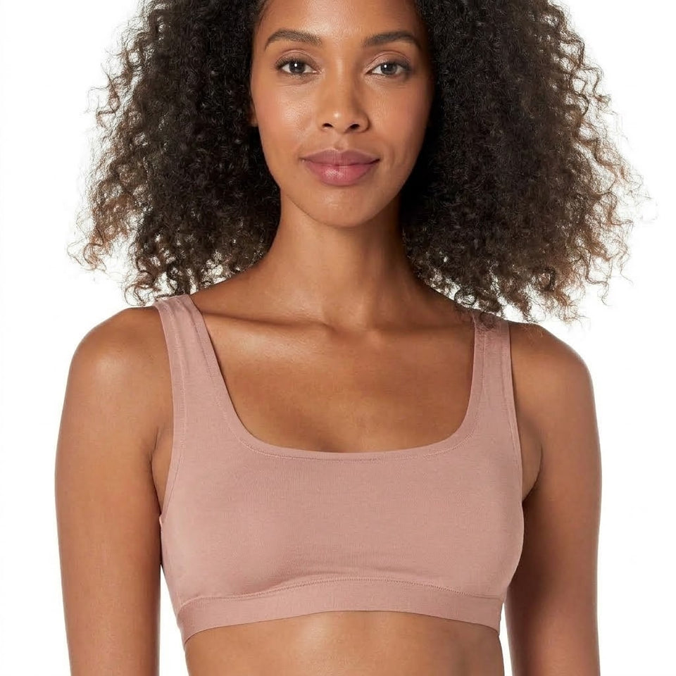 DKNY Women's Dusty Rose Modal Wireless Unlined Lightweight Bralette Bra
