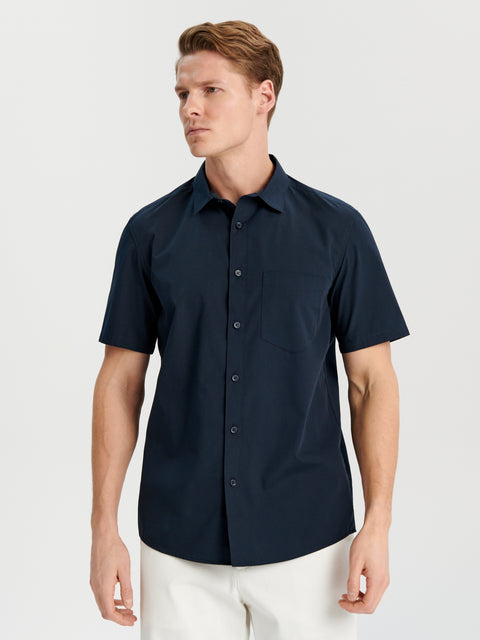 Sinsay Men's Navy  Regular fit Short Sleeve Shirt | Sinsay in lebanon
