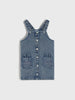 Sinsay Baby Girls Blue Denim Pinafore Dress with Cat Pockets | Sinsay in Lebanon