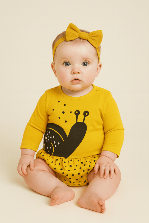Boboli Baby Girl's Mustard Long-Sleeve Set | Boboli in Lebanon